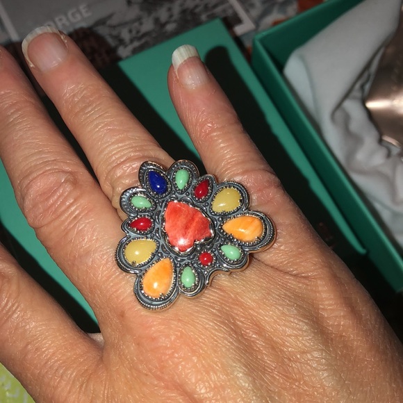 Carolyn Pollack Jewelry - NIB Carolyn Pollack Sterling Silver MultiStone Cluster “Butterfly” Heart Ring 5